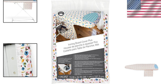 Durable Cotton Duck Ironing Board Cover with Silicone Rest - Multicolor, 54x15