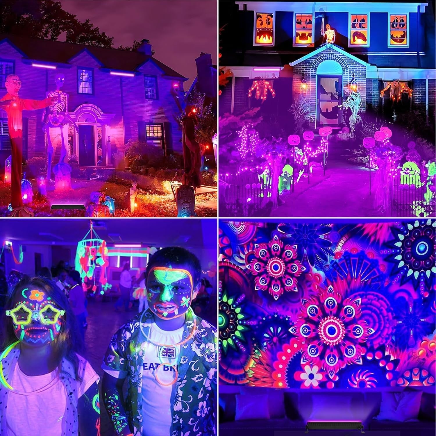 36W Waterproof Black Light Bar Set - Ideal for Games and Fluorescent Art