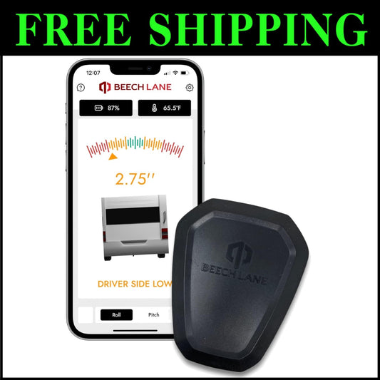 Compact Digital RV Leveler with App Connectivity and Easy Installation Included