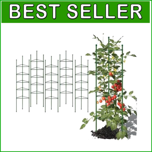 6-Pack 6ft Green Tomato Cages - Durable Support for Climbing Plants & Vegetables