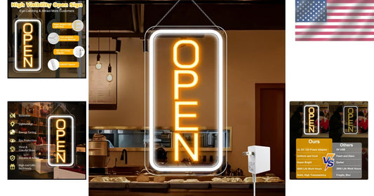 Attractive 16" x 9" LED Neon Open Sign with ON/OFF Switch for Stores