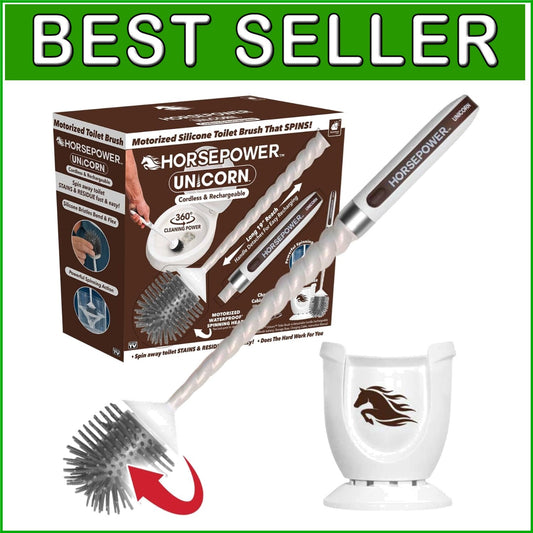 As-Seen-On-TV Unicorn Motorized Toilet Brush - 360° Cleaning Power Made Easy