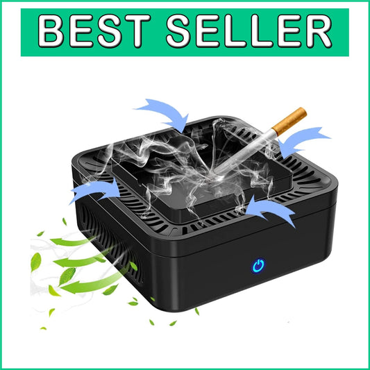 High-Performance Smokeless Ashtray with 4-Groove Design - Ideal for Home and Car