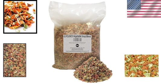 Convenient 10 Pounds Dried Vegetable Soup Mix - Ideal for Camping & Hiking