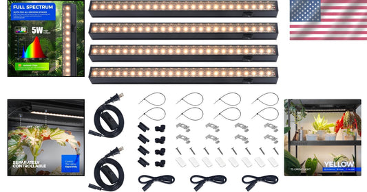 1ft Full Spectrum Grow Light Strips - Modern Yellow LED for Indoor Plant Growth