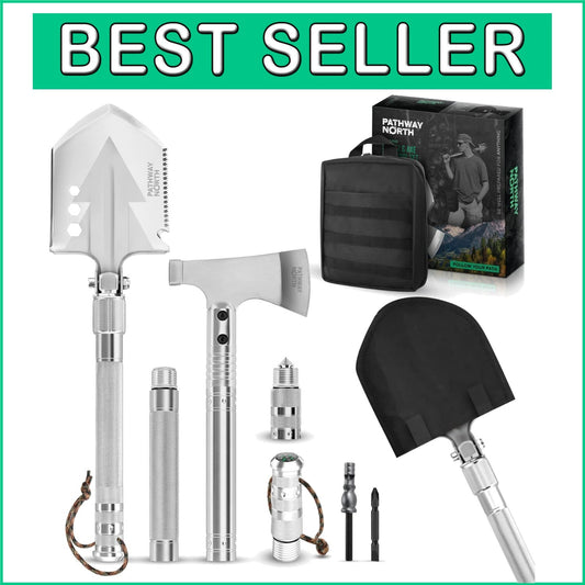 Ergonomic Stainless Steel Camping Axe and Foldable Shovel - Ultimate Outdoor Kit