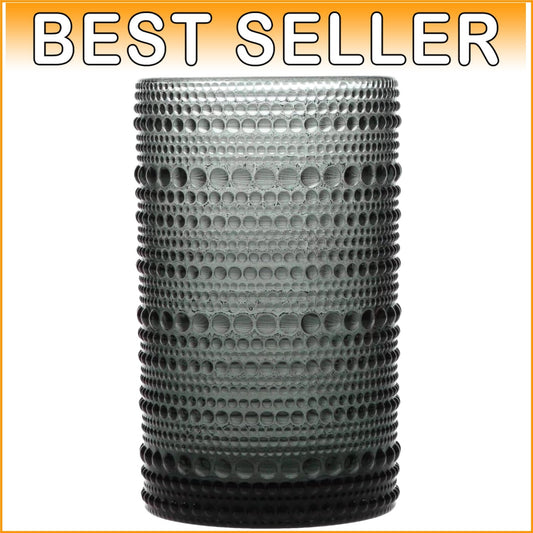 Elegant Vintage Hobnail Iced Beverage Glasses - 13oz Set of 6, Dishwasher Safe