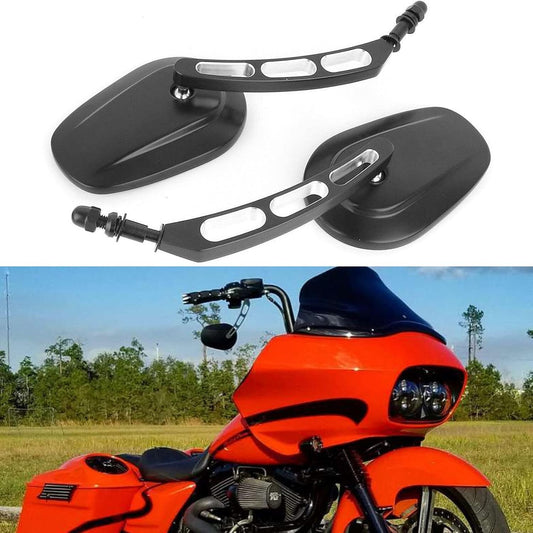 Enhanced 8mm Black Convex Motorcycle Mirrors - Perfect for Custom Harley Builds