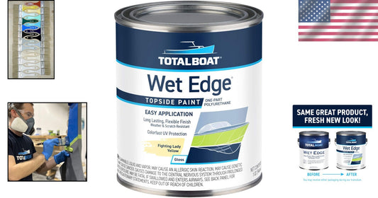 Fighting Lady Yellow Marine Topside Paint - 1 Quart Gloss Finish, Fade Resistant