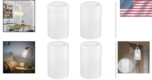 4-Pack White Frosted Glass Shades, Ideal for Pendant & Wall Lighting Fixtures