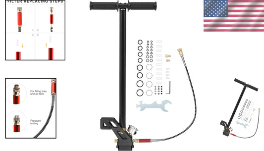 Durable Stainless Steel PCP Air Pump - 4500 psi with Easy Grip Handle