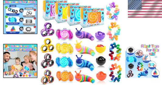 Ultimate 20pc Fidget Toy Bundle for Kids & Teens - Perfect Stress Relief Gifts