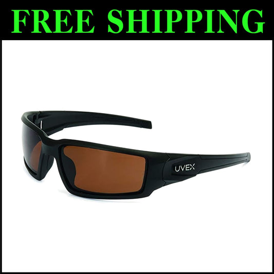 Lightweight Honeywell Hypershock Safety Glasses with Espresso Polarized Lens