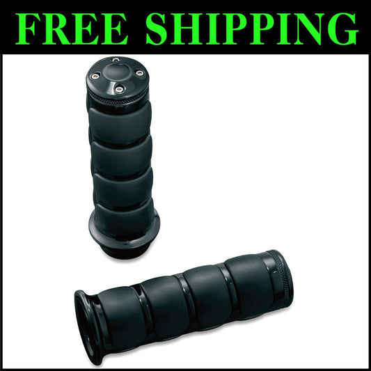 Premium ISO Handlebar Grips for Kawasaki, Suzuki, Victory & Yamaha - Gloss Black