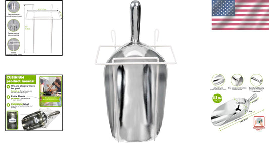 Durable 58 oz Aluminum Scoop with Mounting Holder - Perfect for Every Kitchen