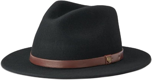 Classic Vintage Wool Felt Fedora with Adjustable Strap & Faux Leather Band