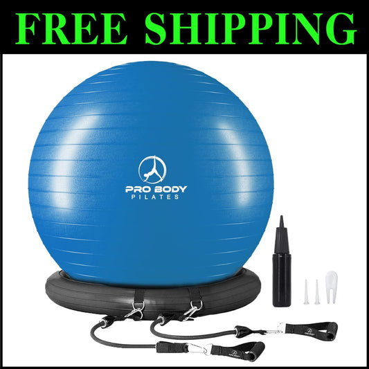 Active Sitting Design: 75cm Balance & Stability Yoga Ball Chair with Accessories