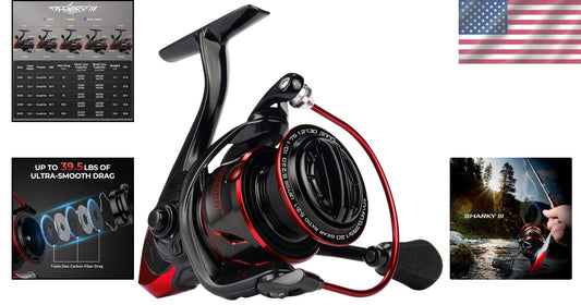 Affordable Sharky III Fishing Reel - 39.5 lbs Drag, Perfect for All Waters