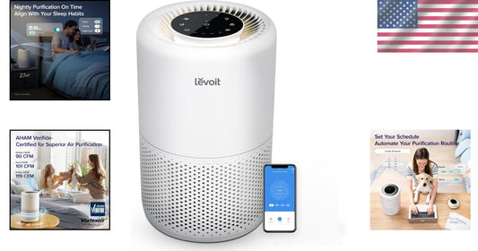 Advanced Air Purifier with Voice Control & Sleep Mode - Stylish White Design