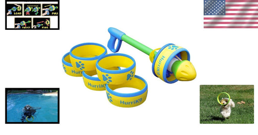 Quickly Exercise Your Dog: Value Pack Flying Ring Launcher & 6 EVA Foam Rings