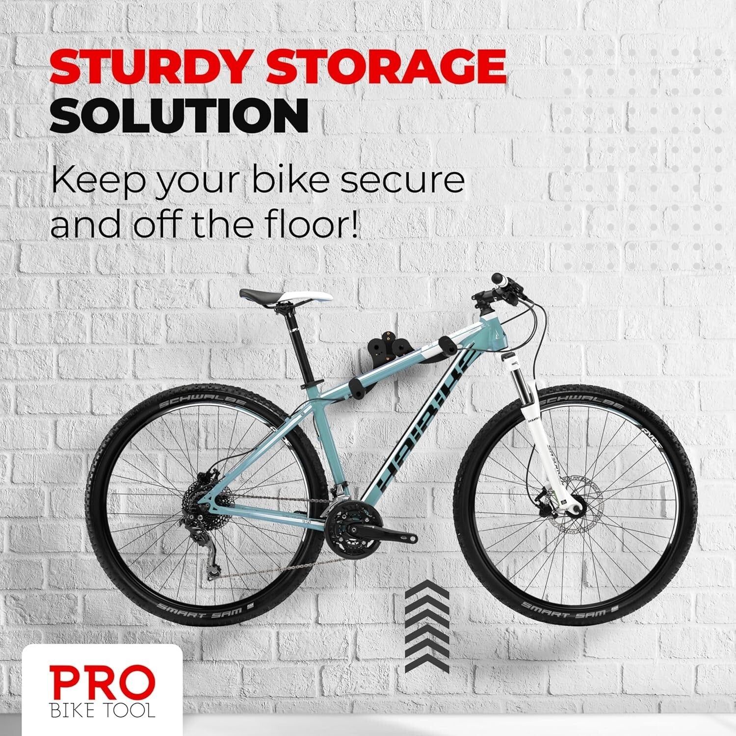 Durable Alloy Wall Mount Bike Rack - Adjustable Hook for Garage Storage