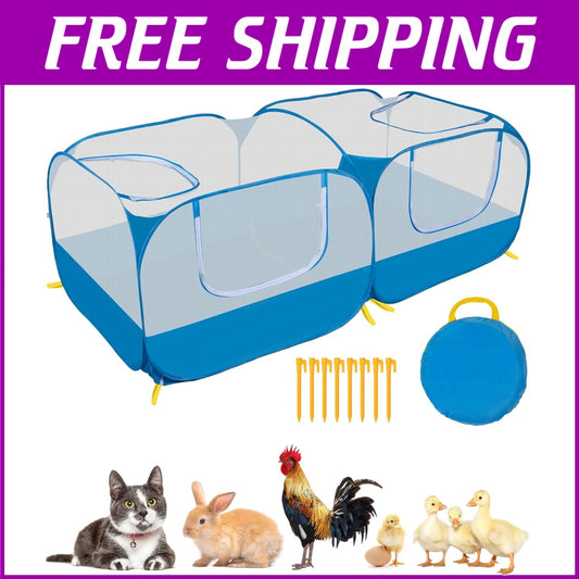 Removable Bottom Pet Playpen - Versatile Outdoor/Indoor Enclosure for Animals