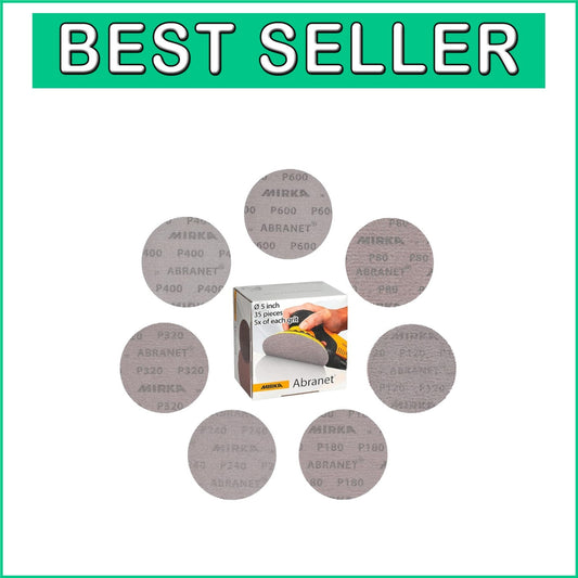 35-Piece Abranet Hook and Loop Sanding Disc Mix-Pack - 5-Inch for All Materials