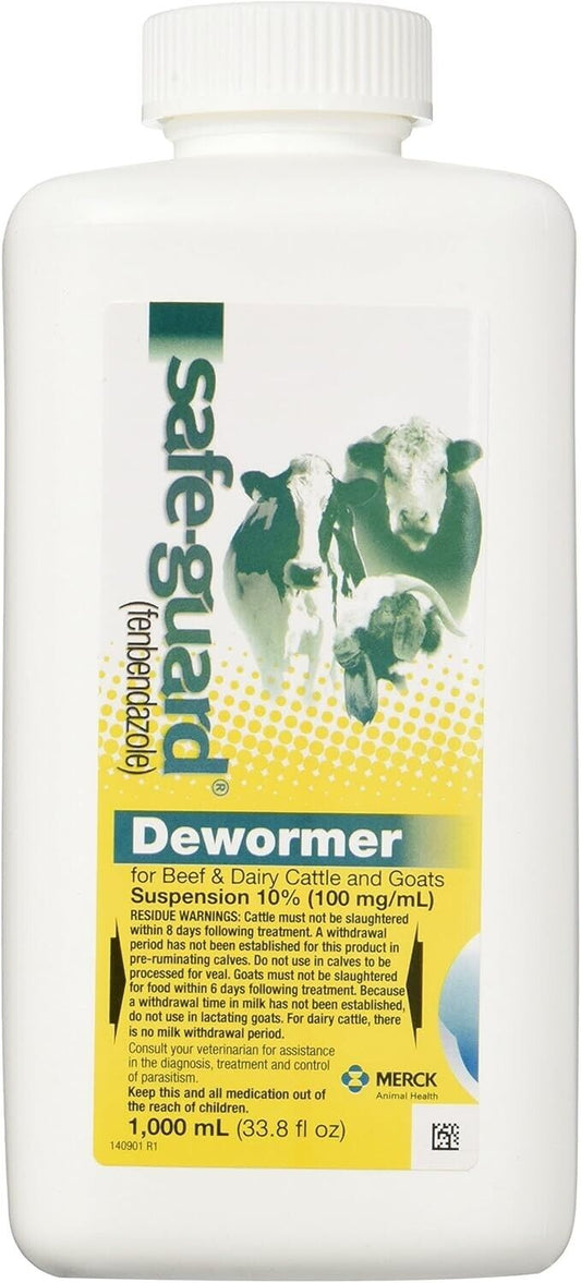 Safeguard Dewormer Suspension 1000ml for Healthy Cattle & Goat Parasite Control