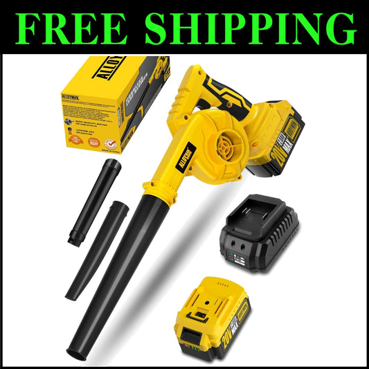 20V Cordless Leaf Blower & Vacuum - High Power, Lightweight & Adjustable Nozzle