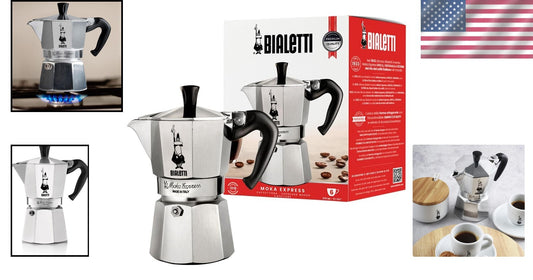 Moka Express 6-Cup Espresso Pot - Made in Italy, Perfect for Gas & Electric