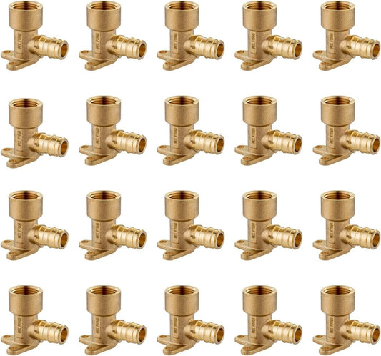 Bulk Brass PEX A Elbow Fittings - 20 Pack 1/2" Drop-Ear Expansion Connectors