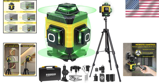 Rechargeable Laser Level with 16 Lines and Tripod – Accurate Home Renovations