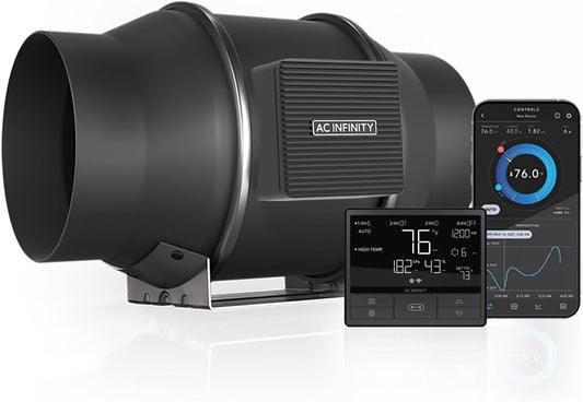 CLOUDLINE PRO T6: Quiet 6” Inline Duct Fan with WiFi Controller & Humidity Co...