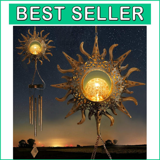 Durable Metal Solar Wind Chimes - Beautiful Garden Decoration & Gifts for Mom