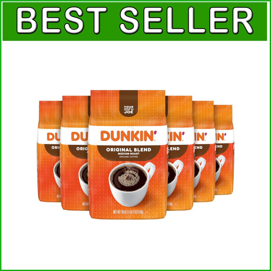 Authentic Medium Roast Ground Coffee - 6 Pack of 18 Ounce Premium Arabica Bags