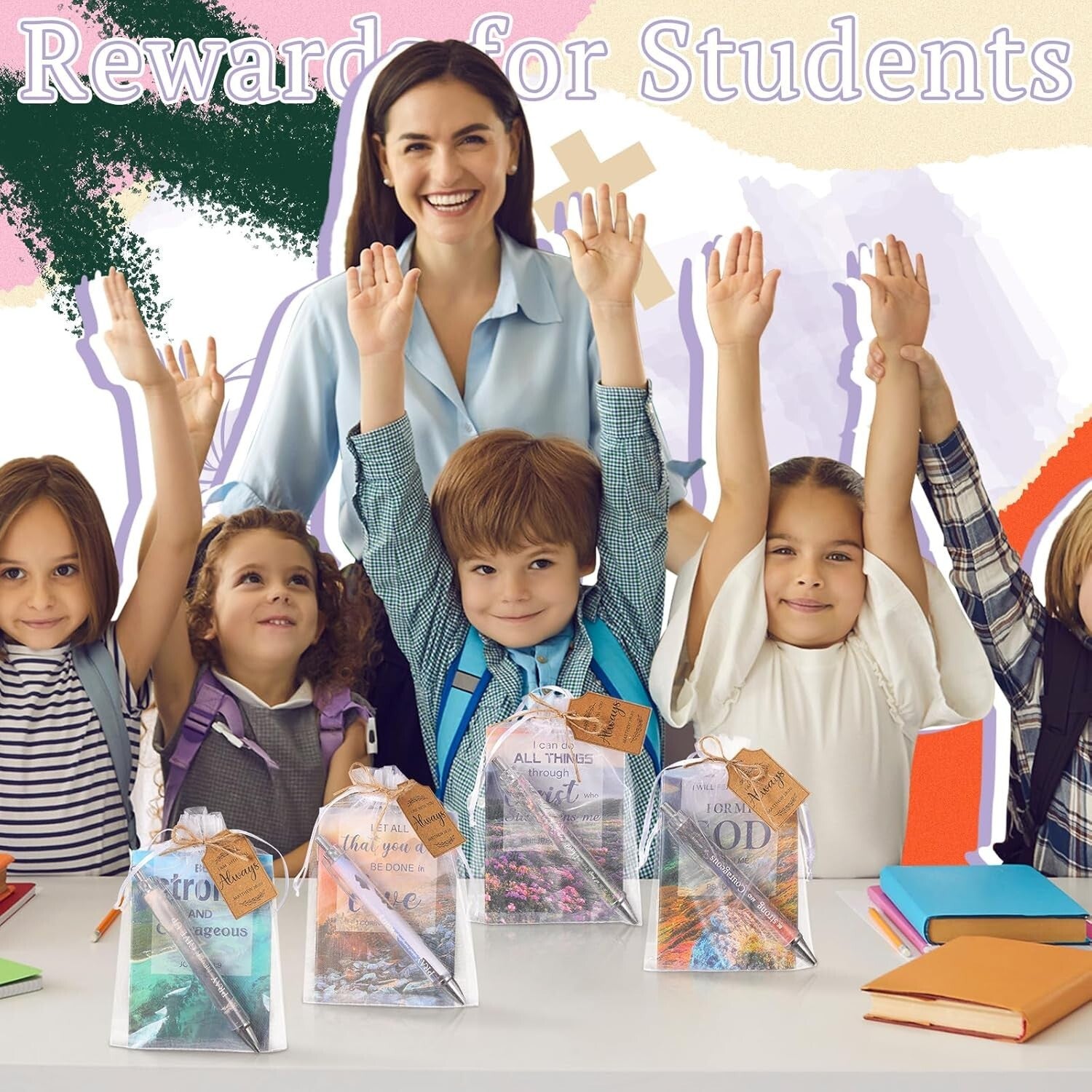 50 Bible Verse Notebooks with Bamboo Pens & Organza Bags for Inspiration
