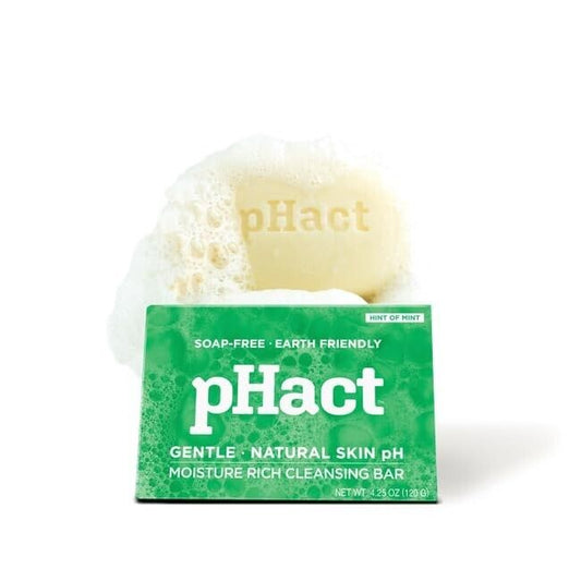 pHact Moisture-Rich Mint Cleansing Bar - Eco-Friendly 12-Pack for All Skin Types