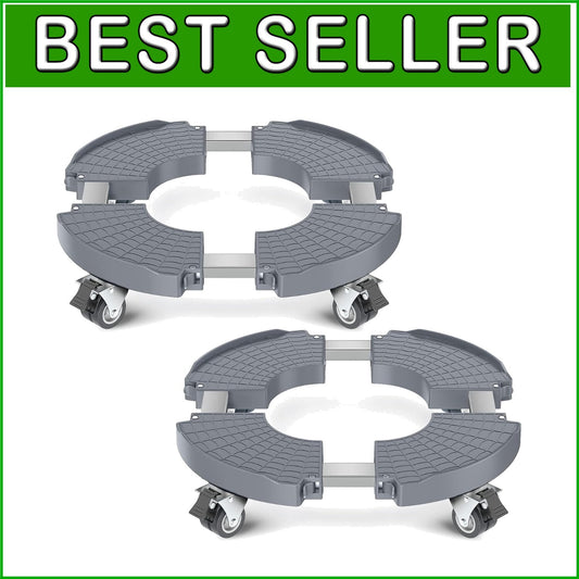 Easy Assemble Rolling Plant Caddy for Large Flower Pots - 15-21 Inch Adjustable