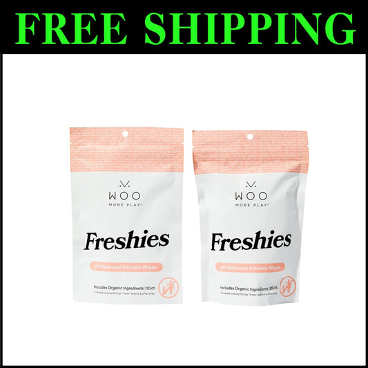 Freshies All-Natural Feminine Intimacy Wipes - 30 Count with Aloe Vera & Coconut