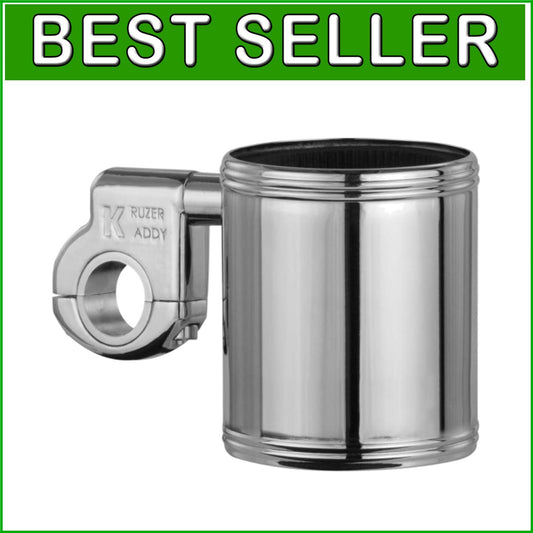 Detachable Chrome Handlebar Mount for Instant Beverage Access - For Bikers
