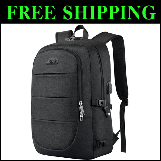 Lightweight 18.4" Business Backpack with Headphone Jack & Anti-Theft Design