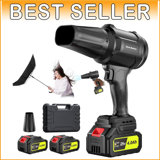 Efficient Cordless Leaf Blower - 400,000 RPM Motor with Safety Features Included