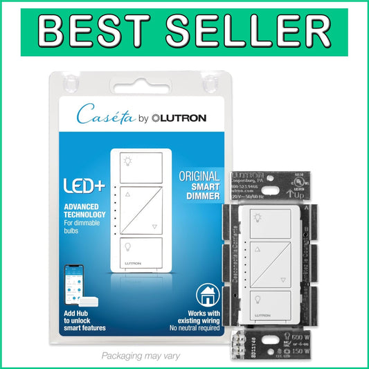 Caseta Original Smart Dimmer Switch with Wireless Remote for Seamless Lighting