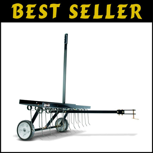 48-Inch Tow Behind Lawn Dethatcher with 24 Heavy-Duty Steel Tines - USA Made
