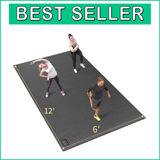 7mm Thick High-Density Workout Mat 16'x6' - Double-Sided for Ultimate Grip