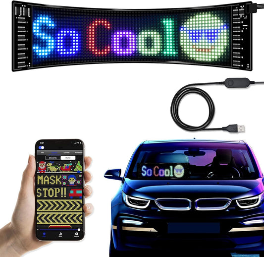 Flexible LED Message Display Board with Bluetooth - 19"x5" for Custom Designs