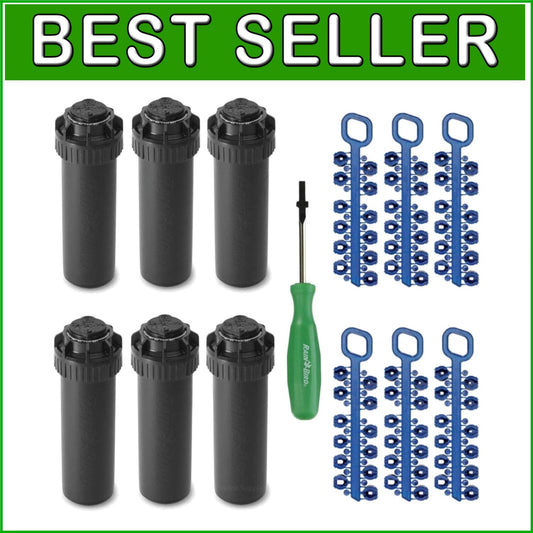 5004 PC Pop-Up Sprinkler - 4-Inch Adjustable Lawn Irrigation System, 6 Pack