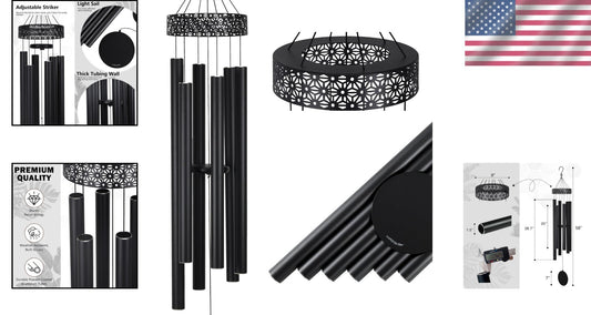Deep Tone Memorial Wind Chimes - Extra Large 58'' Outdoor Gift for Loved Ones