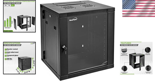 12U Server Cabinet with Locking Glass Door - Durable & Space Efficient Design