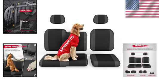 Scratch-Resistant UTV Seat Cover Set with Headrest for Polaris Ranger XP 1000